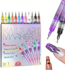 12 Colour Nail Art Pens Set