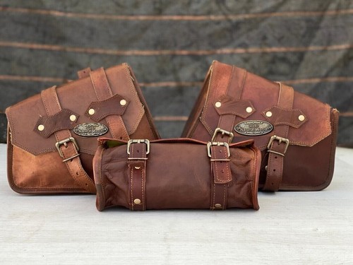 Bag motorcycle leather saddle - motorcycle,
