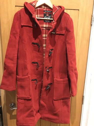 Red wool gloverall duffle - duffle, coat