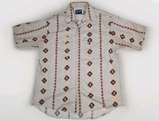 Wrangler Western Shirts Short Sleeve Aztec Pearl Snap XL