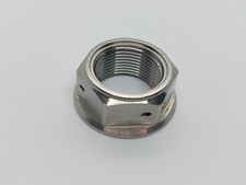 Yamaha R1 Titanium drilled rear axle nut 98 on Ti hex head spindle race spec