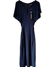 OSSIE CLARK * NEW TAGS * SIZE 18 NAVY MONTHOLME LADIES MAXI DRESS RRP £149