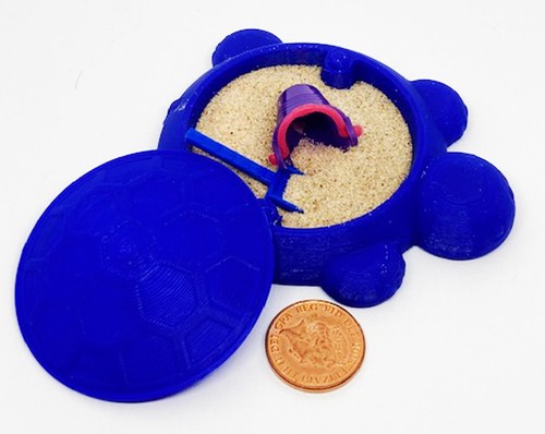 Dolls house blue - turtle, sand