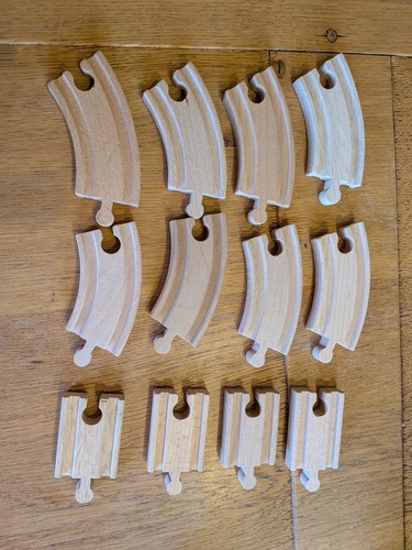 Wooden train track pieces - wooden,