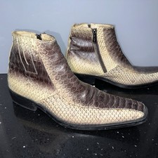Mens Snakeskin Brown Leather