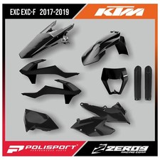 KTM PLASTICS KIT EXC / EXC-F / XC-W 2017-2019 ENDURO INCLUDES FORK GUARDS BLACK