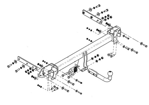 Swan neck tow bar for - for, hyundai