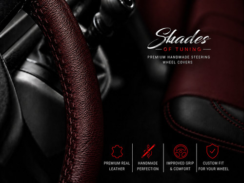 Leather steering wheel cover - leather,