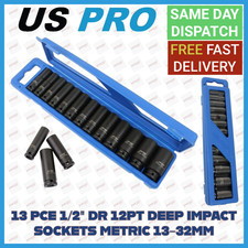 US PRO 13pc 1/2 Dr 12pt Deep