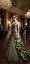 LUXURY OLIVE GREEN Taffeta