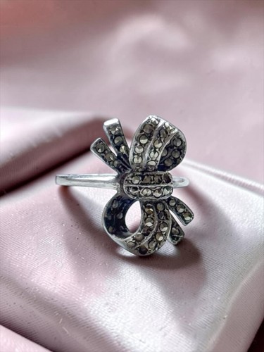 Vintage marcasite bow - vintage,