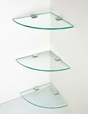 3 X Glass Corner Shelf Ideal