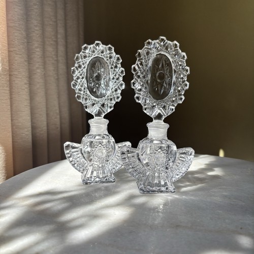 Vintage pair pressed glass - vintage,