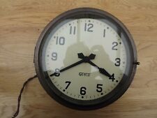 Vintage Gents Of Leicester  9"  Wall Clock Brass Bulkhead  240v (Not Working) G