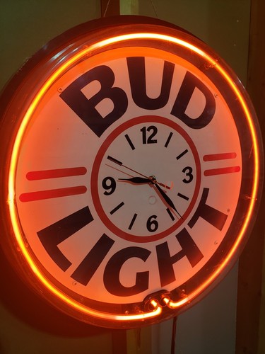 Bud light neon wall clock - neon,