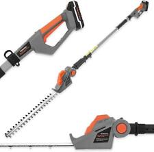 20V Hedge Trimmer Long Reach Cordless Electric Cutter With Battery & Charger