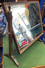 Antique oak framed mirror by