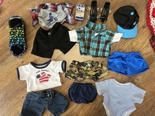 Build A Bear Check Shirt, T-shirt  & Trousers boy cloths bundle 