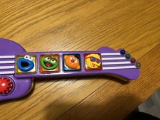 Vintage 1998 Sesame Street Elmo Cookie Monster Music Guitar Toy -see description