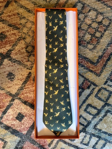 Hermes tie pegasus pattern - tie,