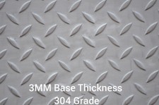 3mm thick Stainless steel Tread Plate / Checker / Durbar. Square/plate 304 grade