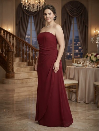 Ladies dress red pleated - ladies,