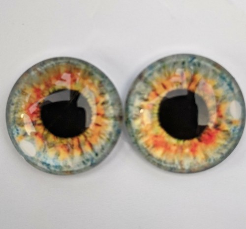 Hazel glass cabachon eyes - , with