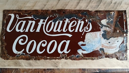 Original enamel sign van - enamel,