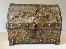 Persian Qatar Brass Embossed Table Box