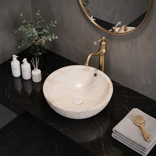 Round marble effect ceramic - marble,