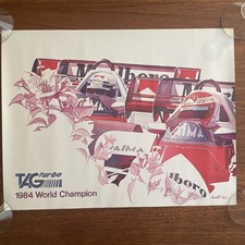 Vintage McLaren 1984 Art Print Poster, Tag Turbo World Champion Lecomte F1