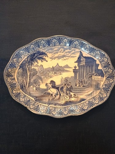 Antique cauldon chariot blue - cauldon,