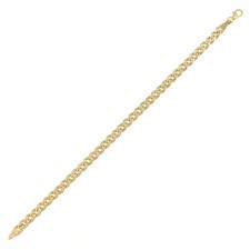 9ct Yellow Gold Double Curb Bracelet Width 0.5cm 7.5 Inch Length by Citerna