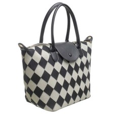 Bessie London Diamond Checker Handbag Black