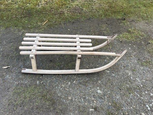 Vintage wooden sleigh - vintage,