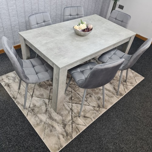 Grey dining table - table, 6