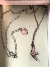 Alex Monroe silver bird (swallow) necklace/pendant original box unworn 16" chain