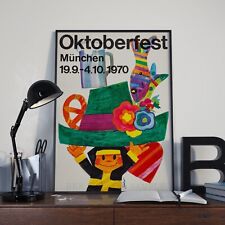 Vintage 1970s Oktoberfest German Beer Festival Tourism Travel Poster  A4 A3