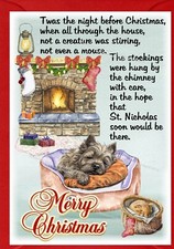 Cairn Terrier Dog A6 (4" x 6") Christmas Card - Blank inside - by Starprint