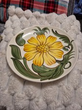 Wade Royal Victoria Sunflower Hand Painted Plates C1940 9.5” Pottery 