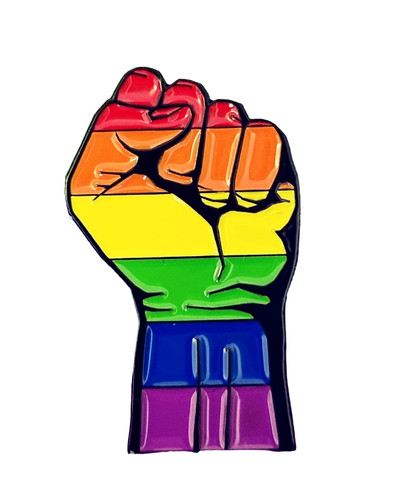 Pride fist enamel pin badge - pin,