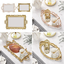 Large Decorative Mirrored Tray Tealight Candle Holder Plate Vanity Perfume Tray