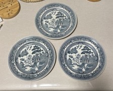 Royal Doulton Churchill blue willow dinner plate vintage 24cm set of 3