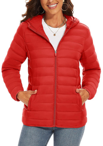 Women hooded puffer jacket - puffer,