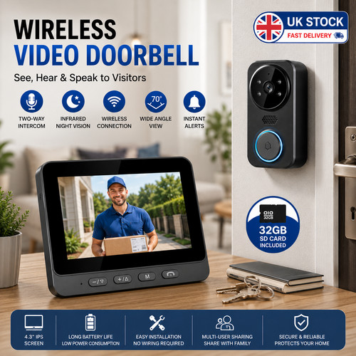 Wireless video doorbell - wireless,