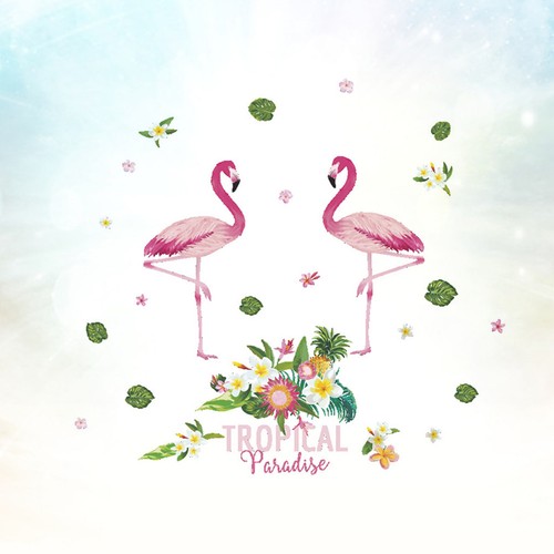 Tropical paradise flamingo - paradise,