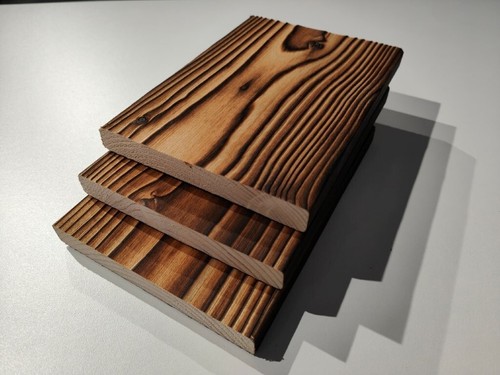 Charred brushed cladding - charred,