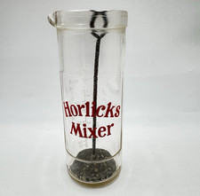 Vintage Horlicks Mixer Glass with Plunger 1950s Made in England Kitchenware Z1