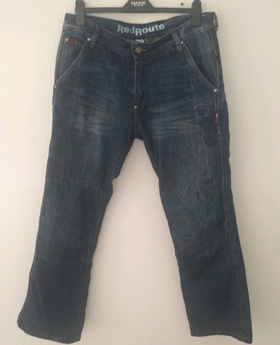 Red route motorbike - route, jeans