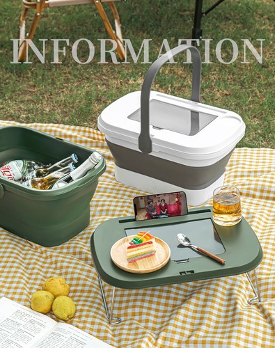 Collapsible picnic basket with - collapsible,